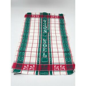 Casafina Christmas Kitchen Towel Egyptian Cotton Holly Plaid Red Green Tea Towel